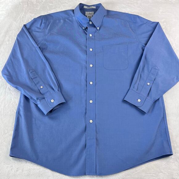 L.L. Bean Blue Wrinkle Free Traditional Fit Men's Button Down Shirt Size 16.5-32 - Picture 1 of 6